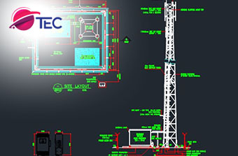 AutoCAD 2D - Fiber Optic Wiring Drawing (Telecommunications)
