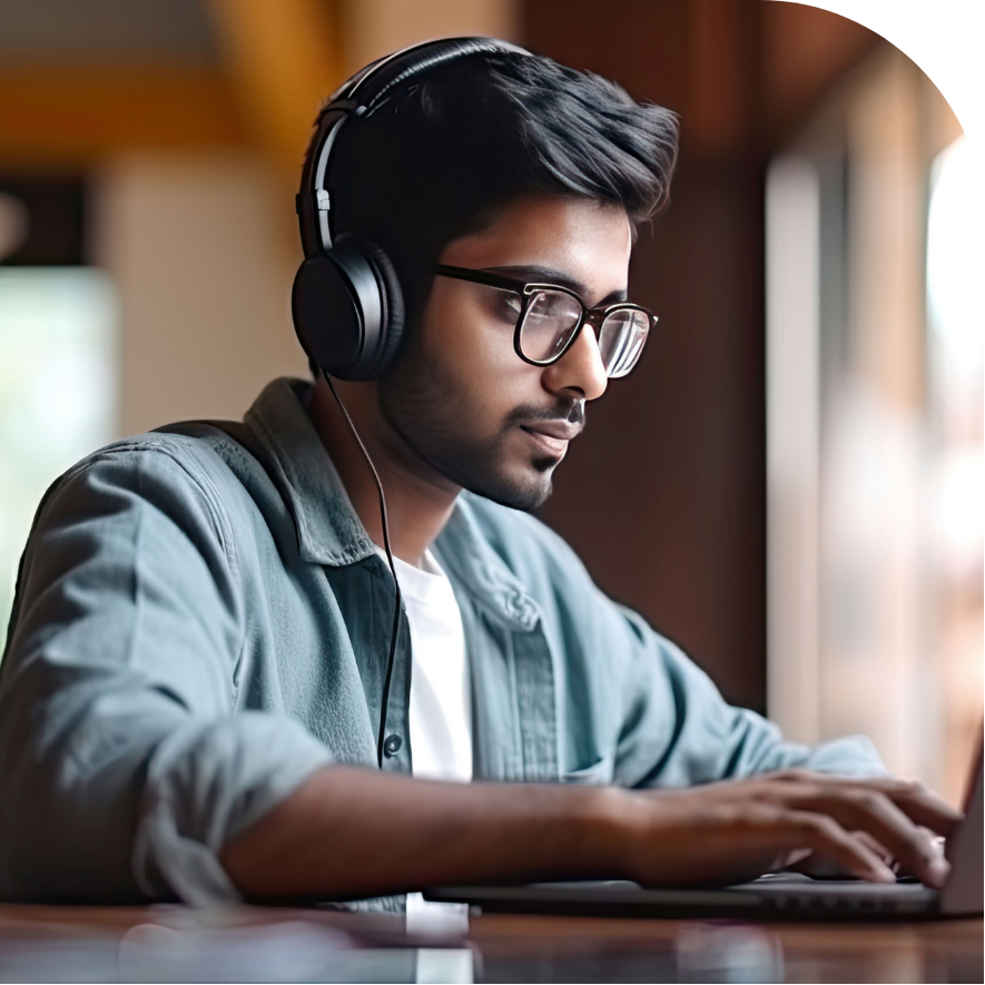 Professional working on laptop